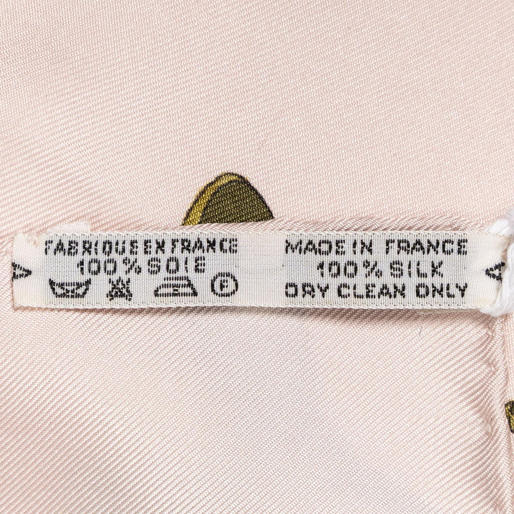 Hermes Scarf Light Pink Green Twillsilk — view 5