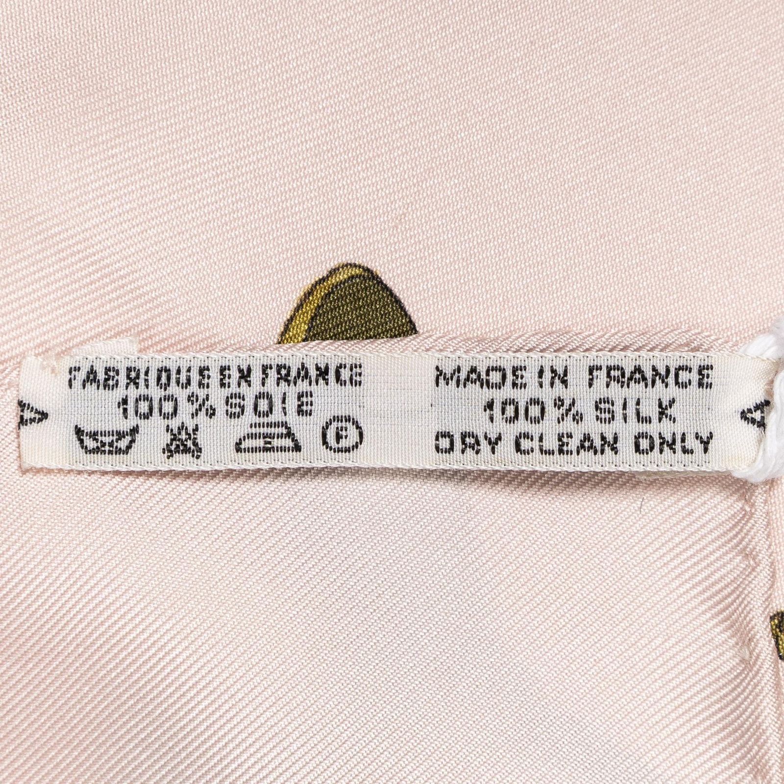 Hermes Scarf Light Pink Green Twillsilk — view 5