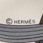 Hermes Scarf Light Pink Green Twillsilk — view 4
