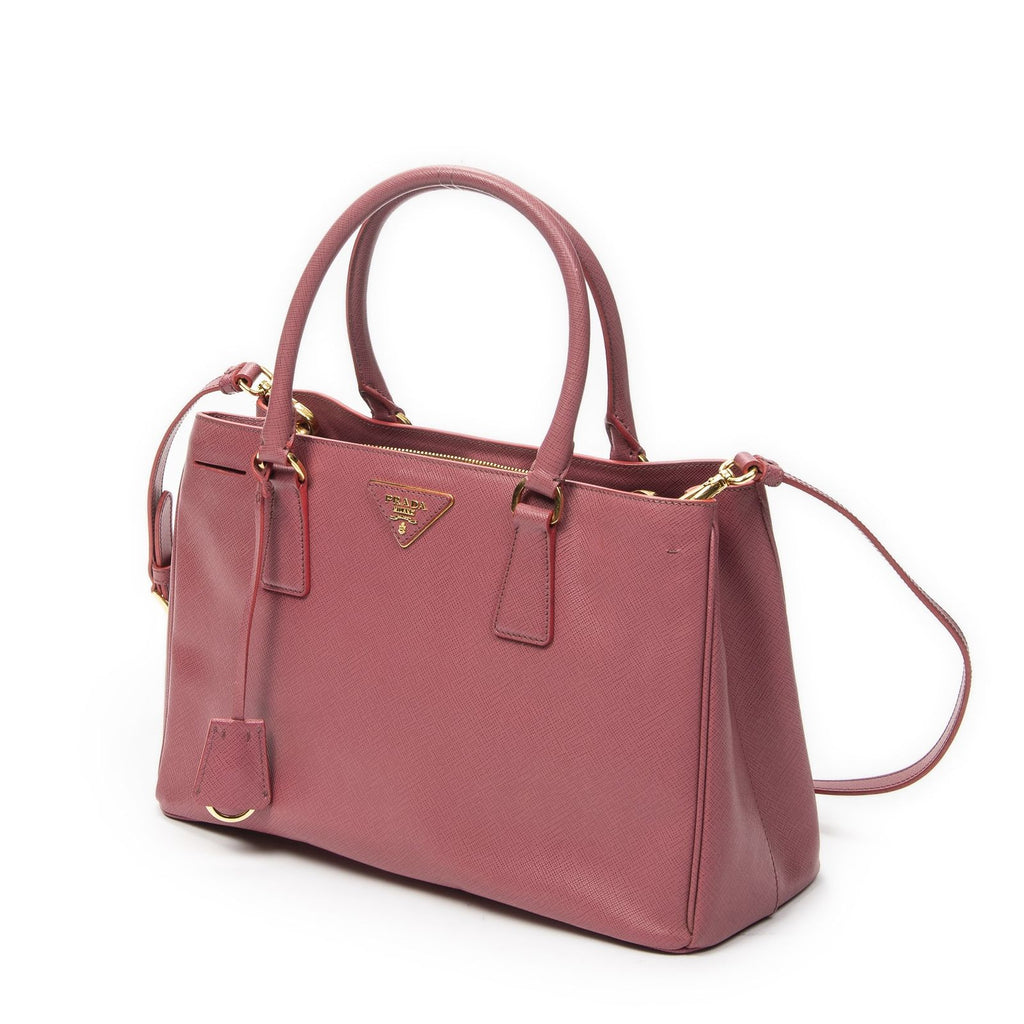 Prada Midi Amziptote Pink Saffiano Leather Shoulder — view 2