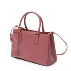 Prada Midi Amziptote Pink Saffiano Leather Shoulder — view 2