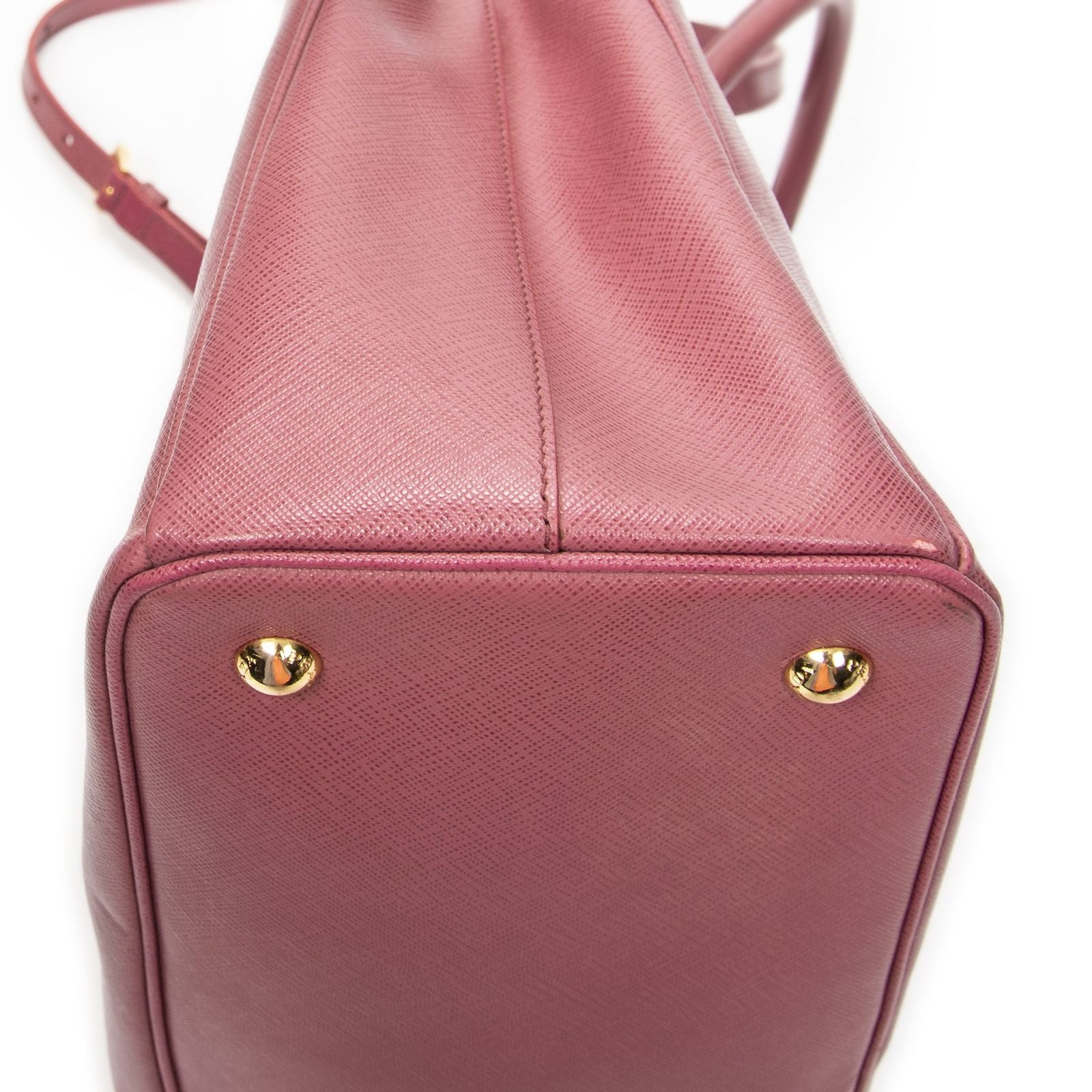 Prada Midi Amziptote Pink Saffiano Leather Shoulder — view 8