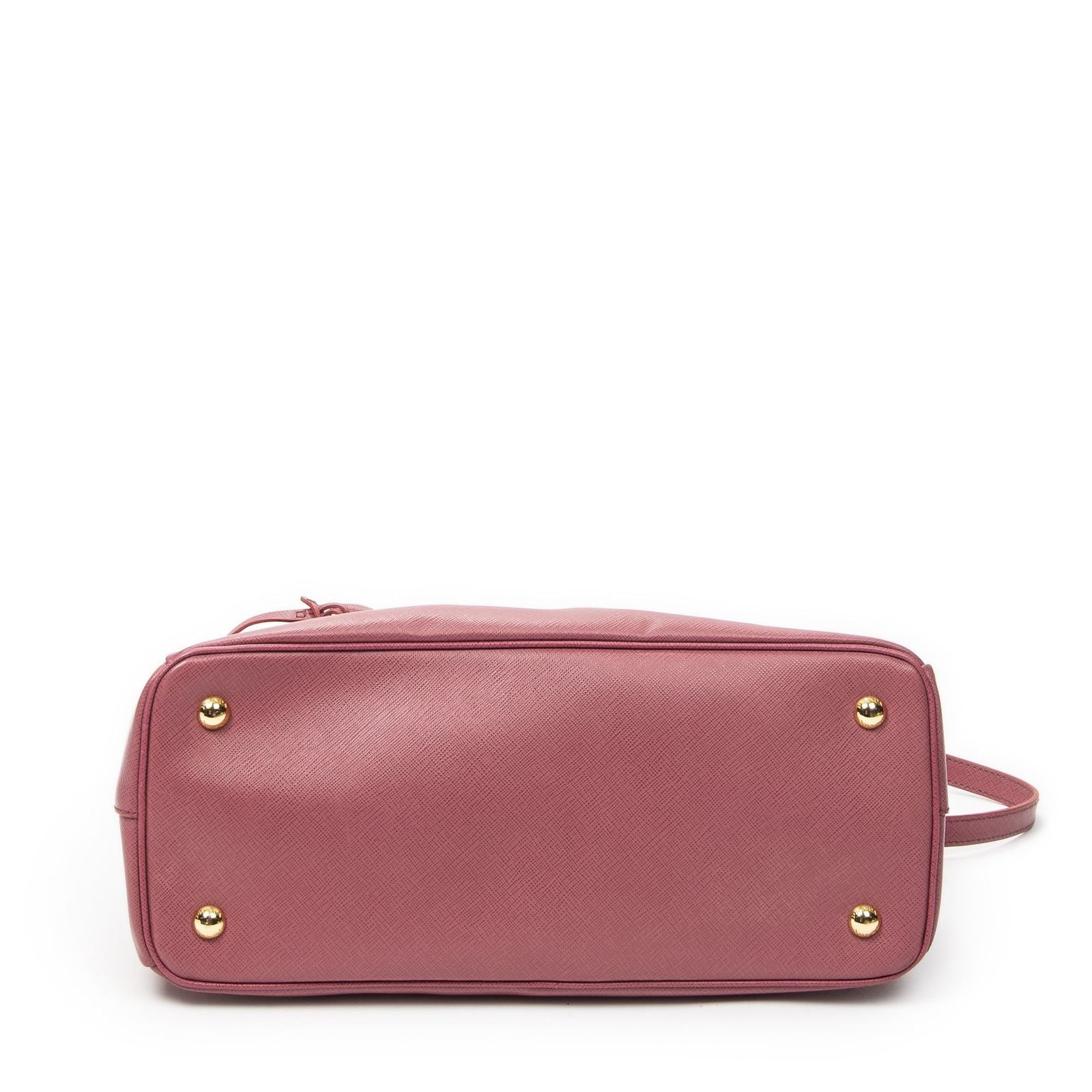Prada Midi Amziptote Pink Saffiano Leather Shoulder — view 6