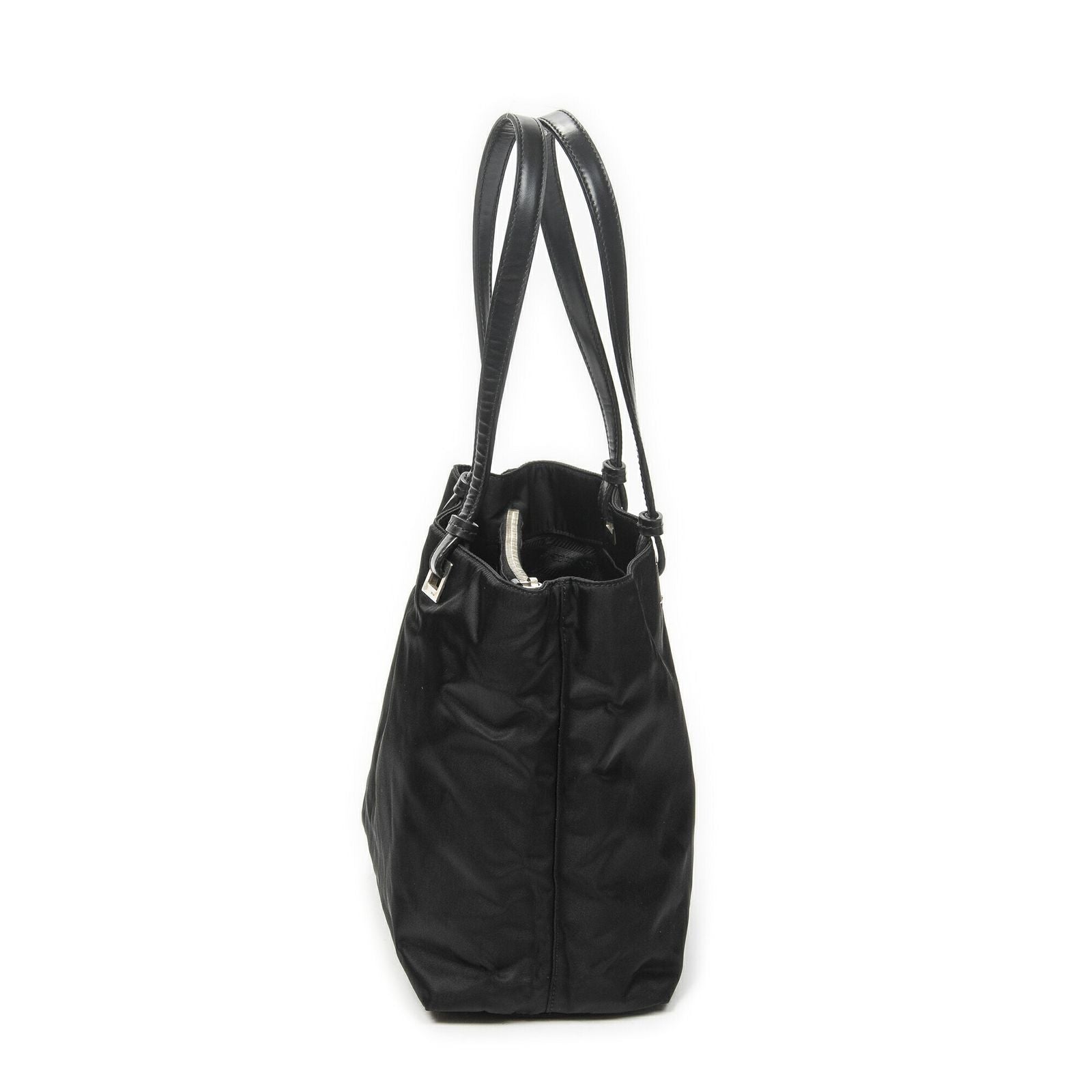 Prada Small Joy Tote Black Nylon Canvas — view 4