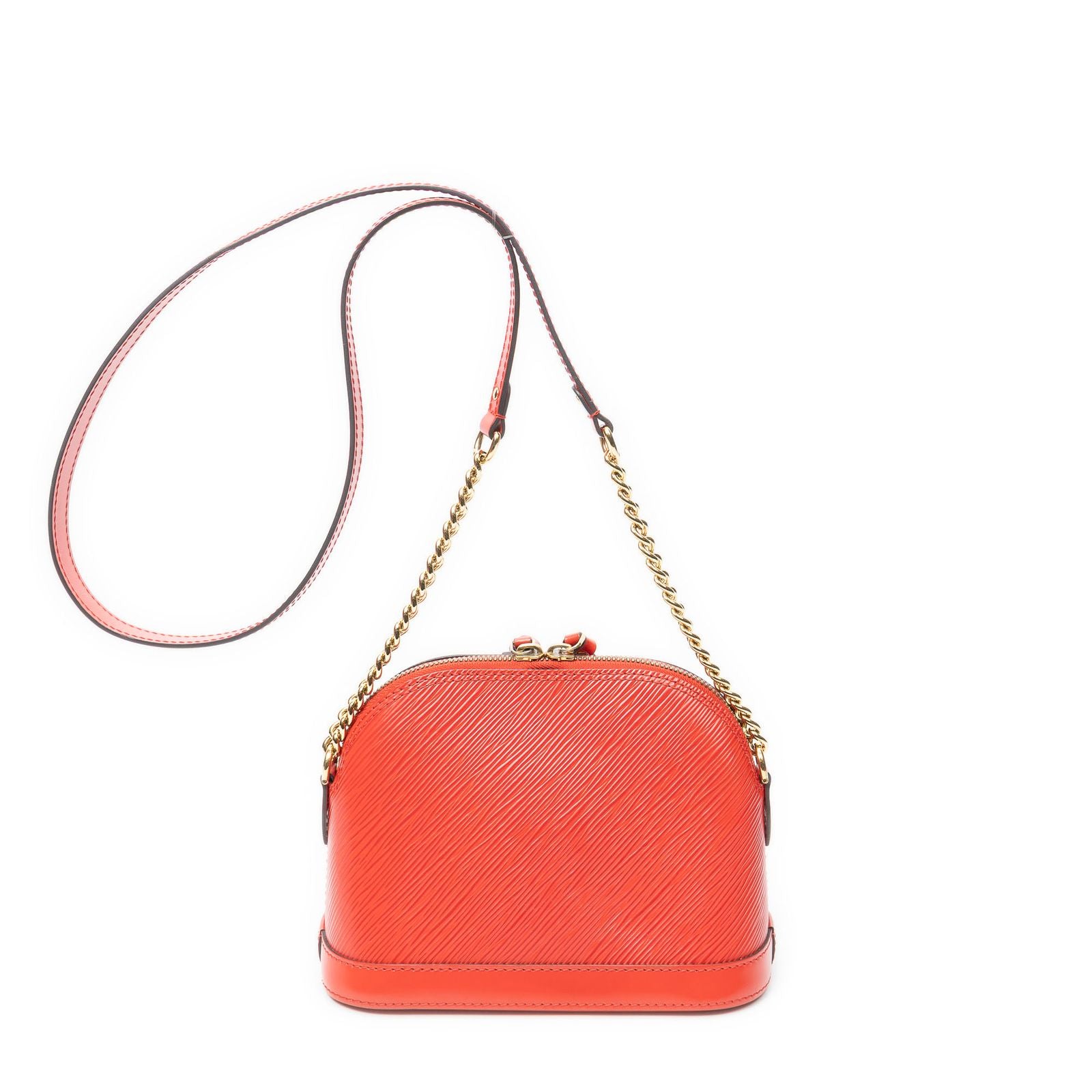 Louis Vuitton Mini Alma Chain Coquelicot Epi Handbag — view 5