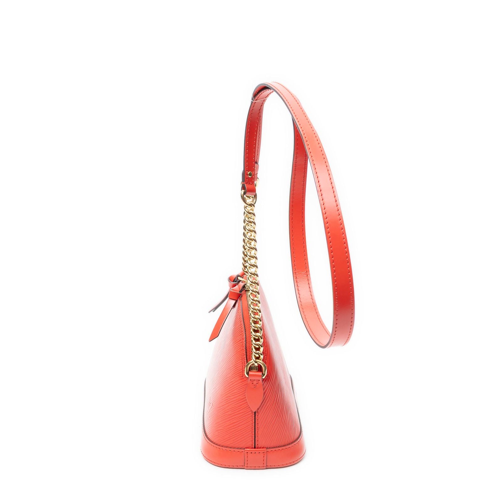 Louis Vuitton Mini Alma Chain Coquelicot Epi Handbag — view 3