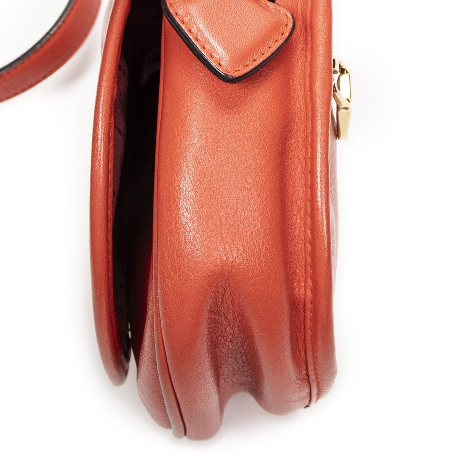 Loewe Mini Herite Flap Cross Orange Grain Calf Leather Crossbody — view 8
