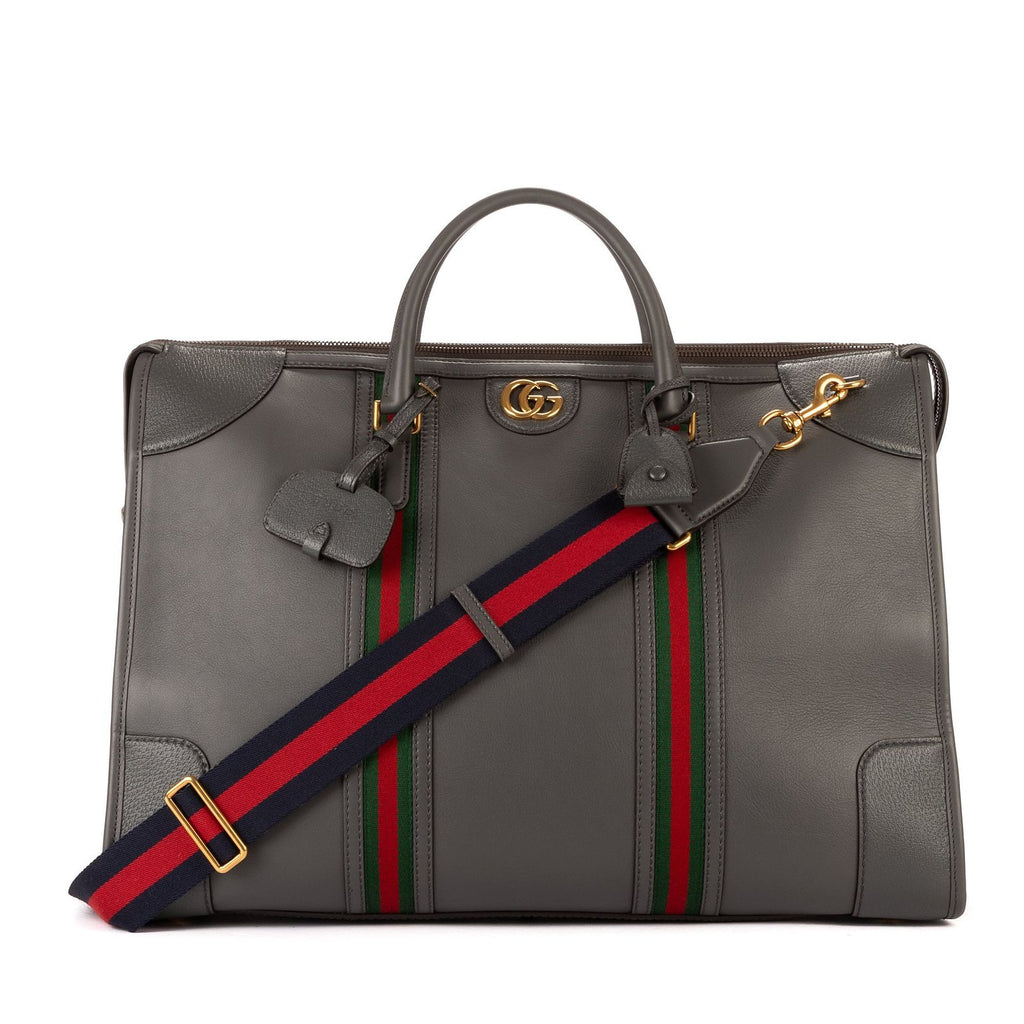Gucci Bauletto Duffle Gray Leather