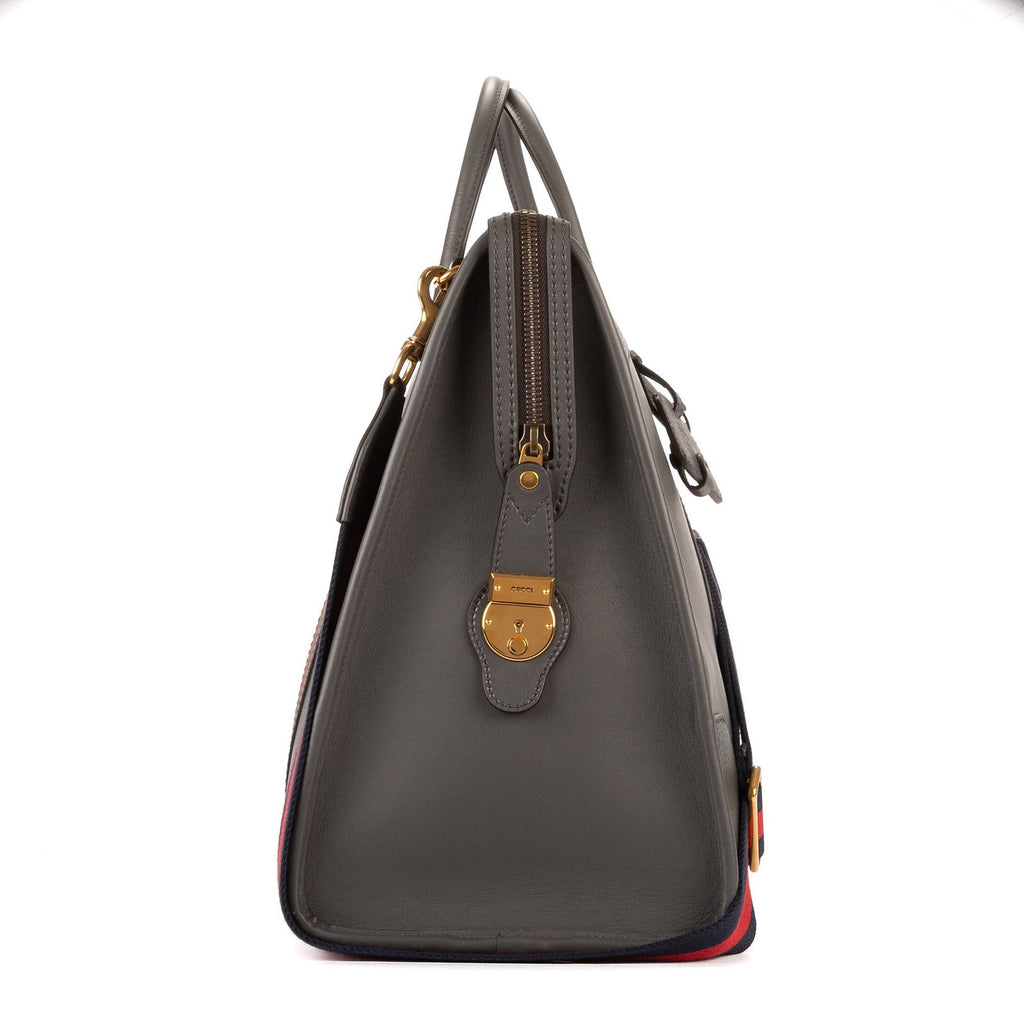 Gucci Bauletto Duffle Gray Leather — view 5