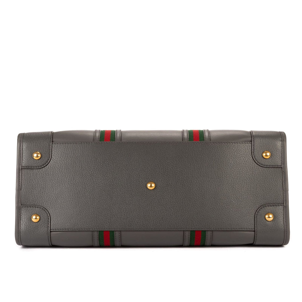 Gucci Bauletto Duffle Gray Leather — view 6