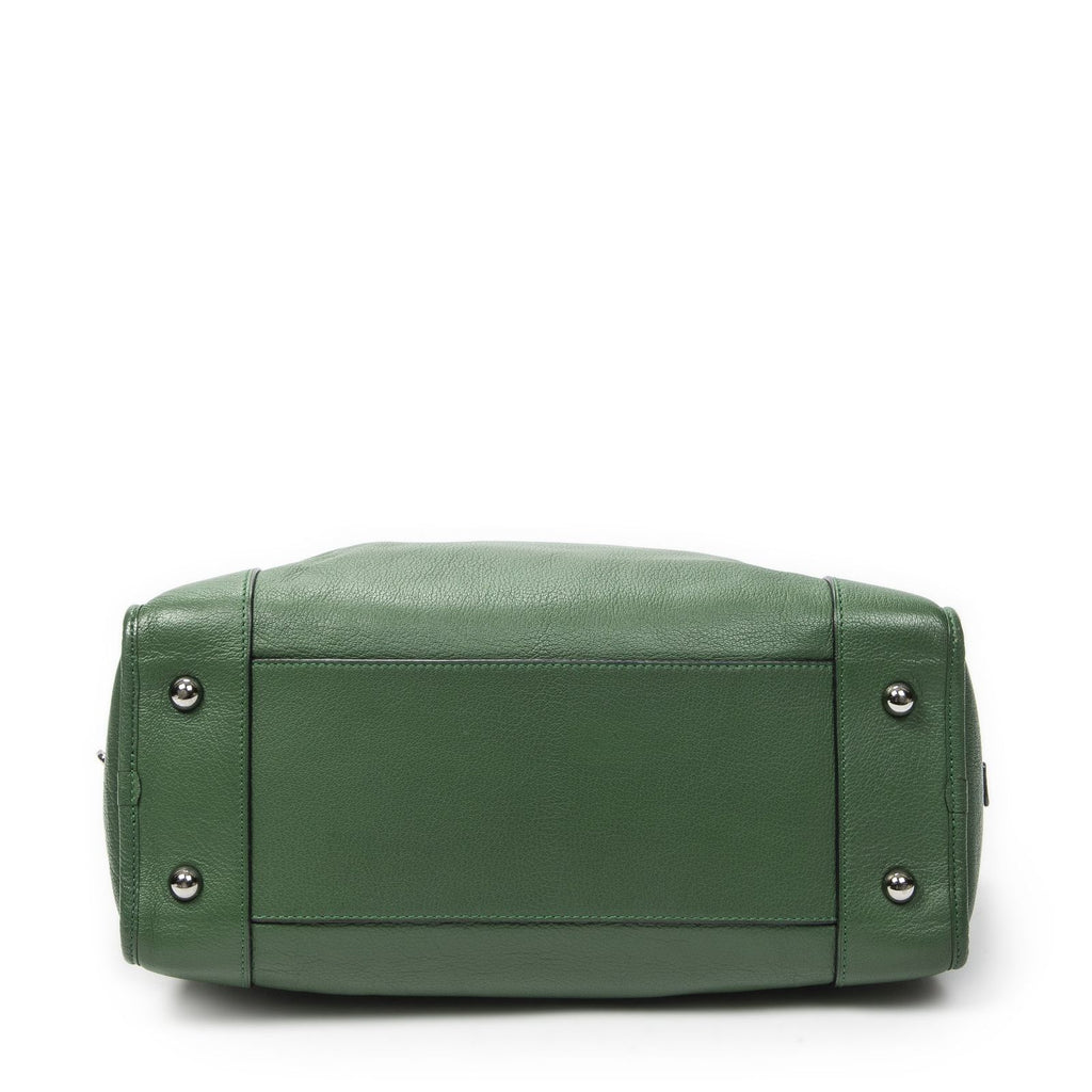 Loewe Amazona Green Grain Calf Leather Handbag — view 6