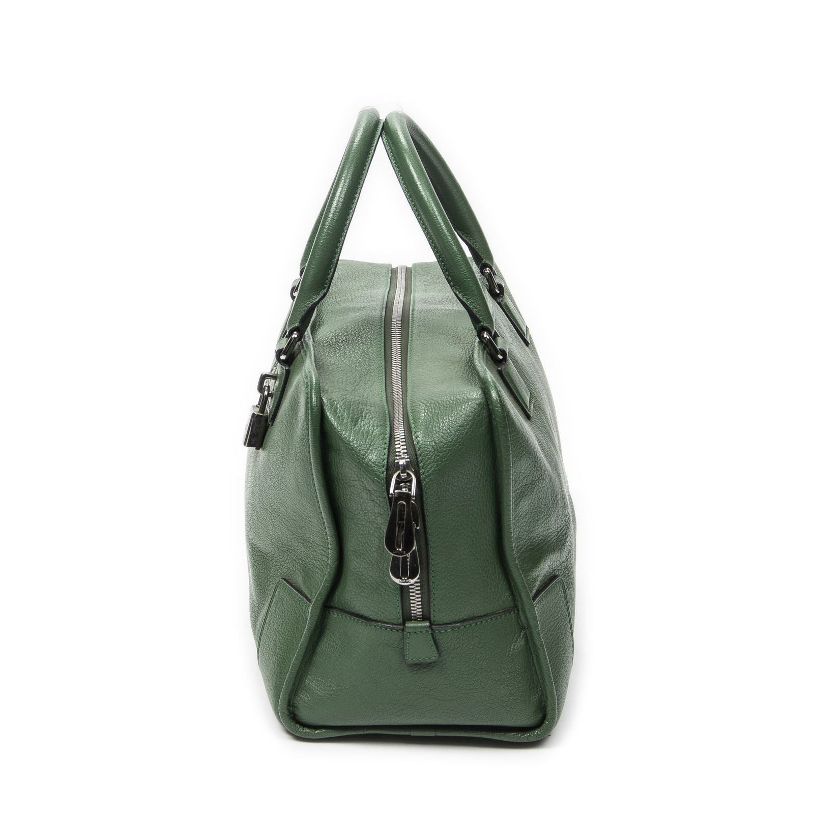 Loewe Amazona Green Grain Calf Leather Handbag — view 3