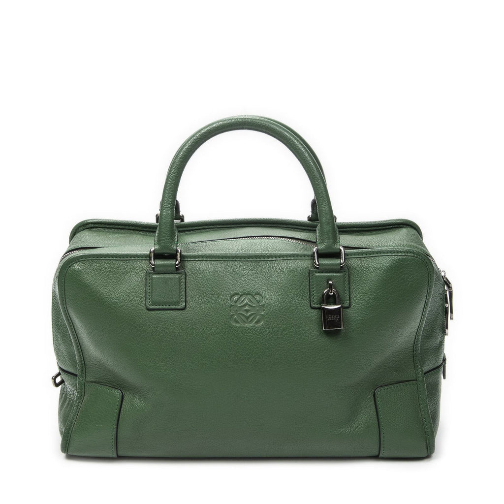 Loewe Amazona Green Grain Calf Leather Handbag