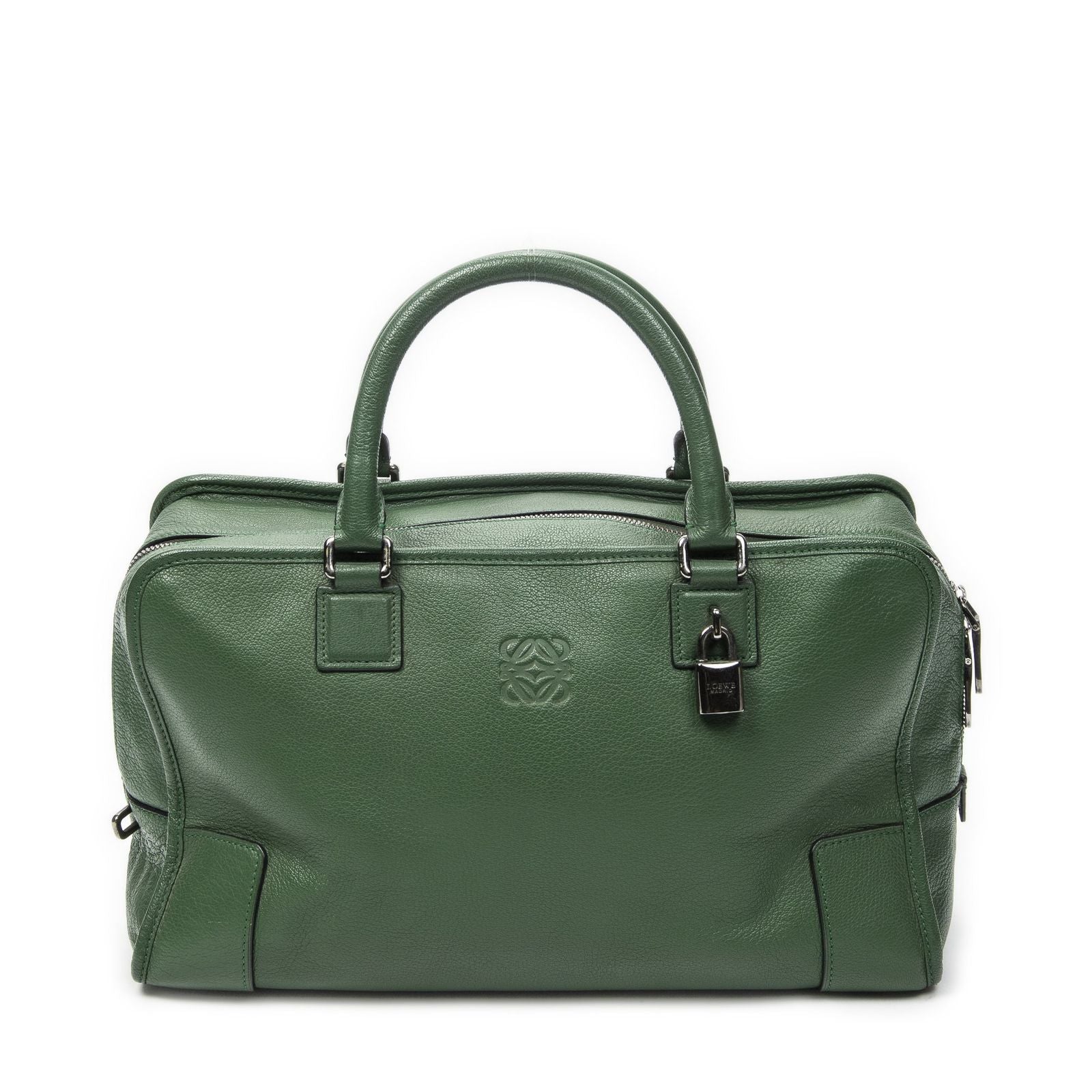 Loewe Amazona Green Grain Calf Leather Handbag