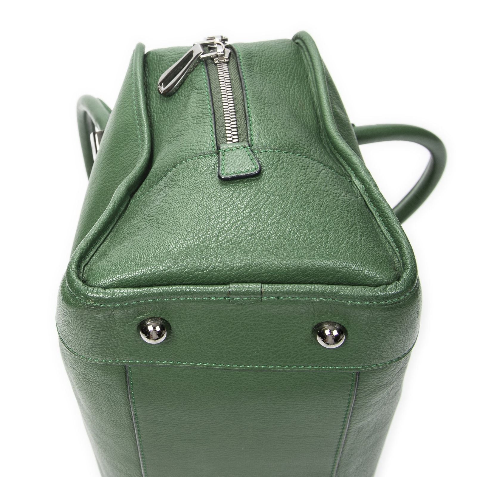 Loewe Amazona Green Grain Calf Leather Handbag — view 8
