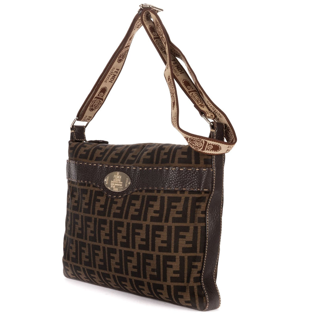 Fendi Selleria Brown Zucca Canvas Shoulder — view 2