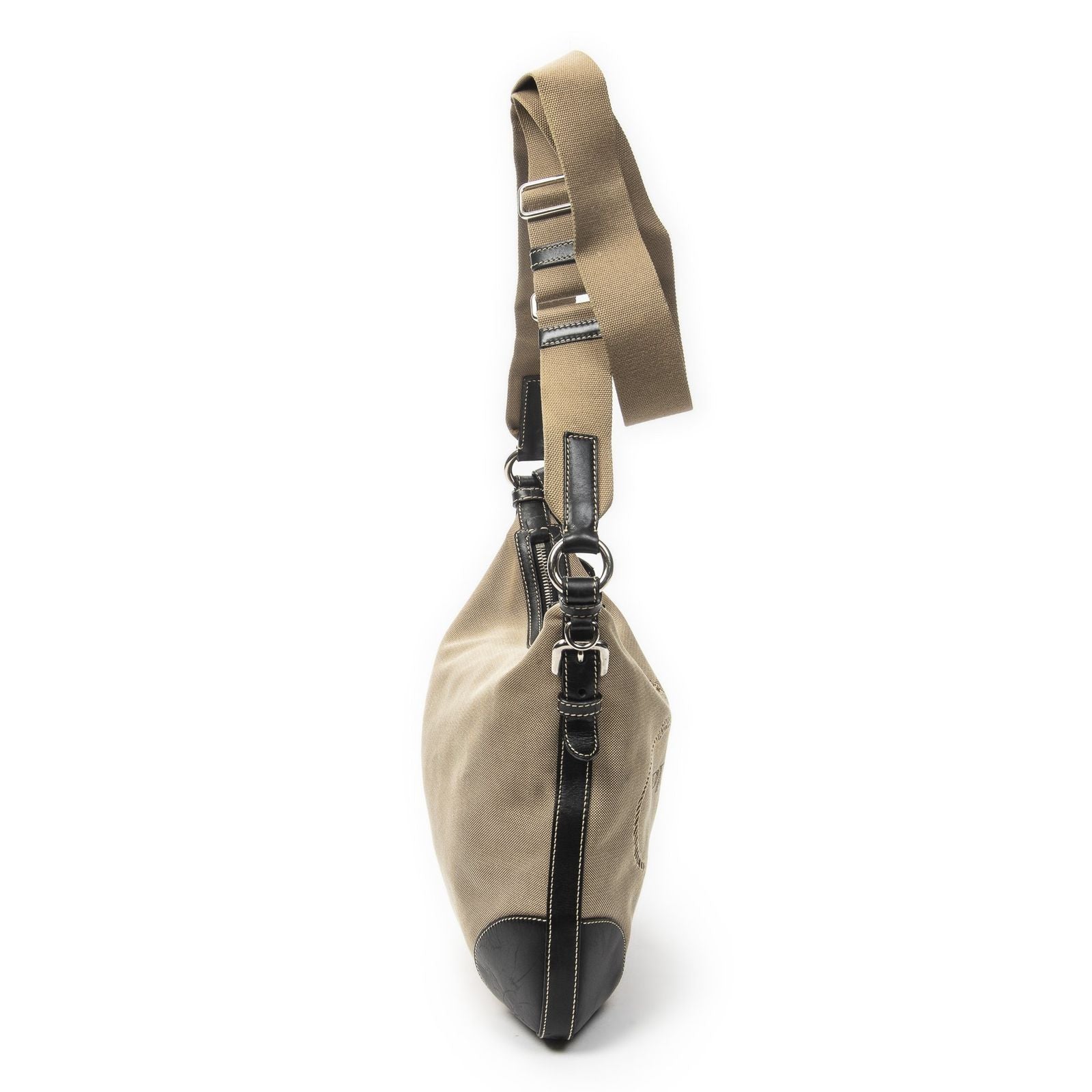Prada Jacquard Messenger Crossbody Black Beige Canvas — view 4