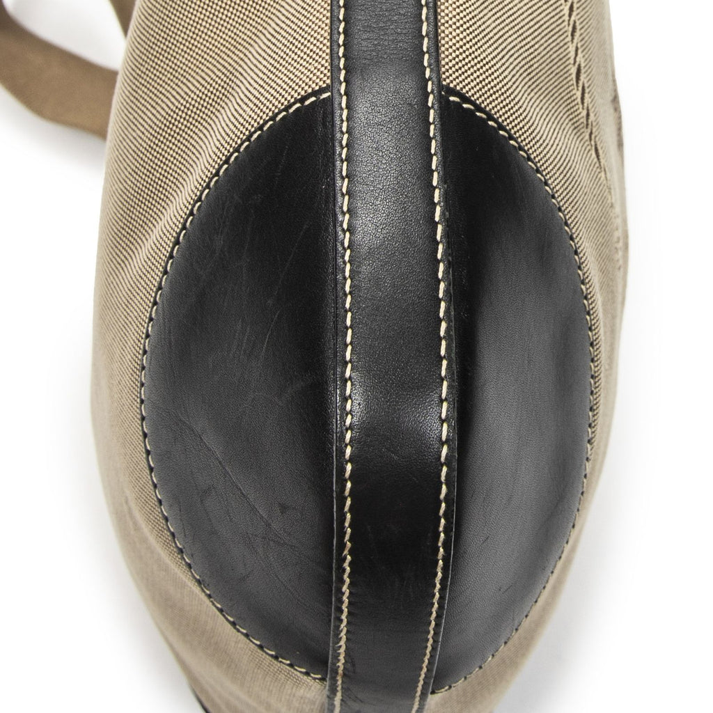 Prada Jacquard Messenger Crossbody Black Beige Canvas — view 7