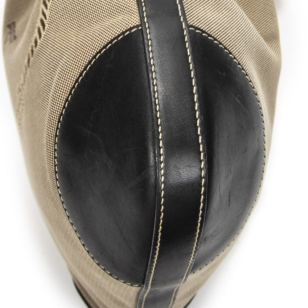 Prada Jacquard Messenger Crossbody Black Beige Canvas — view 8