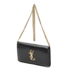 Saint Laurent Star Kate Chain Black Gray Dollar Leather Shoulder — view 2