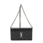 Saint Laurent Star Embossed Kate Chain Black Calfskin Leather Shoulder