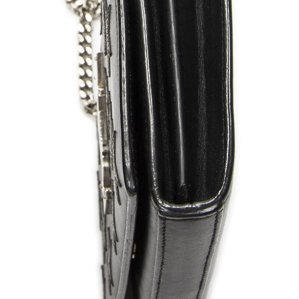 Saint Laurent Star Embossed Kate Chain Black Calfskin Leather Shoulder — view 8