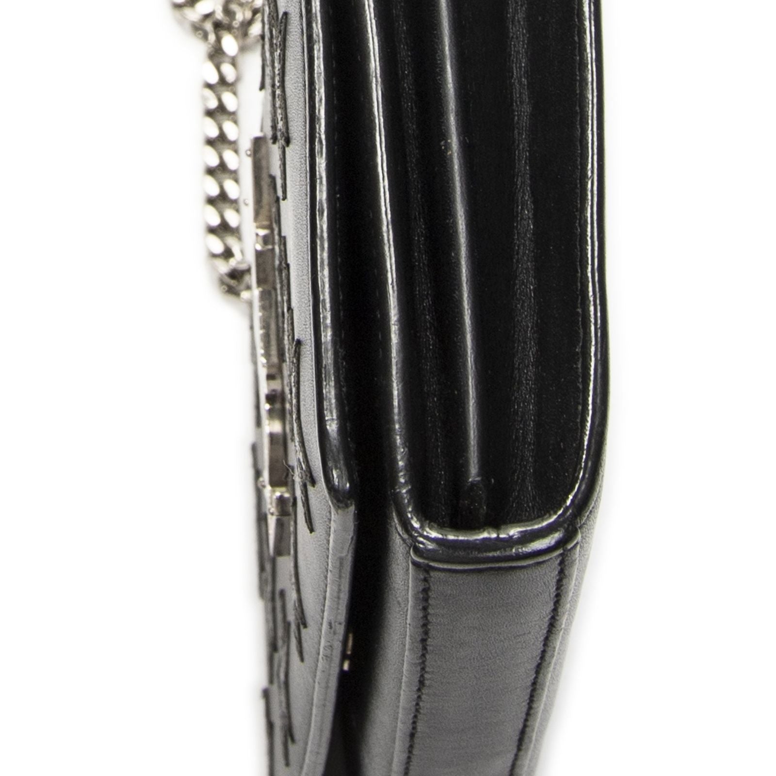Saint Laurent Star Embossed Kate Chain Black Calfskin Leather Shoulder — view 8