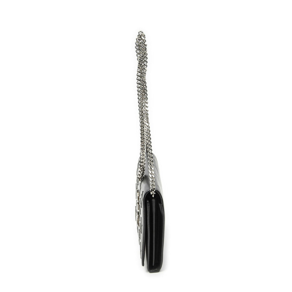 Saint Laurent Star Embossed Kate Chain Black Calfskin Leather Shoulder — view 3