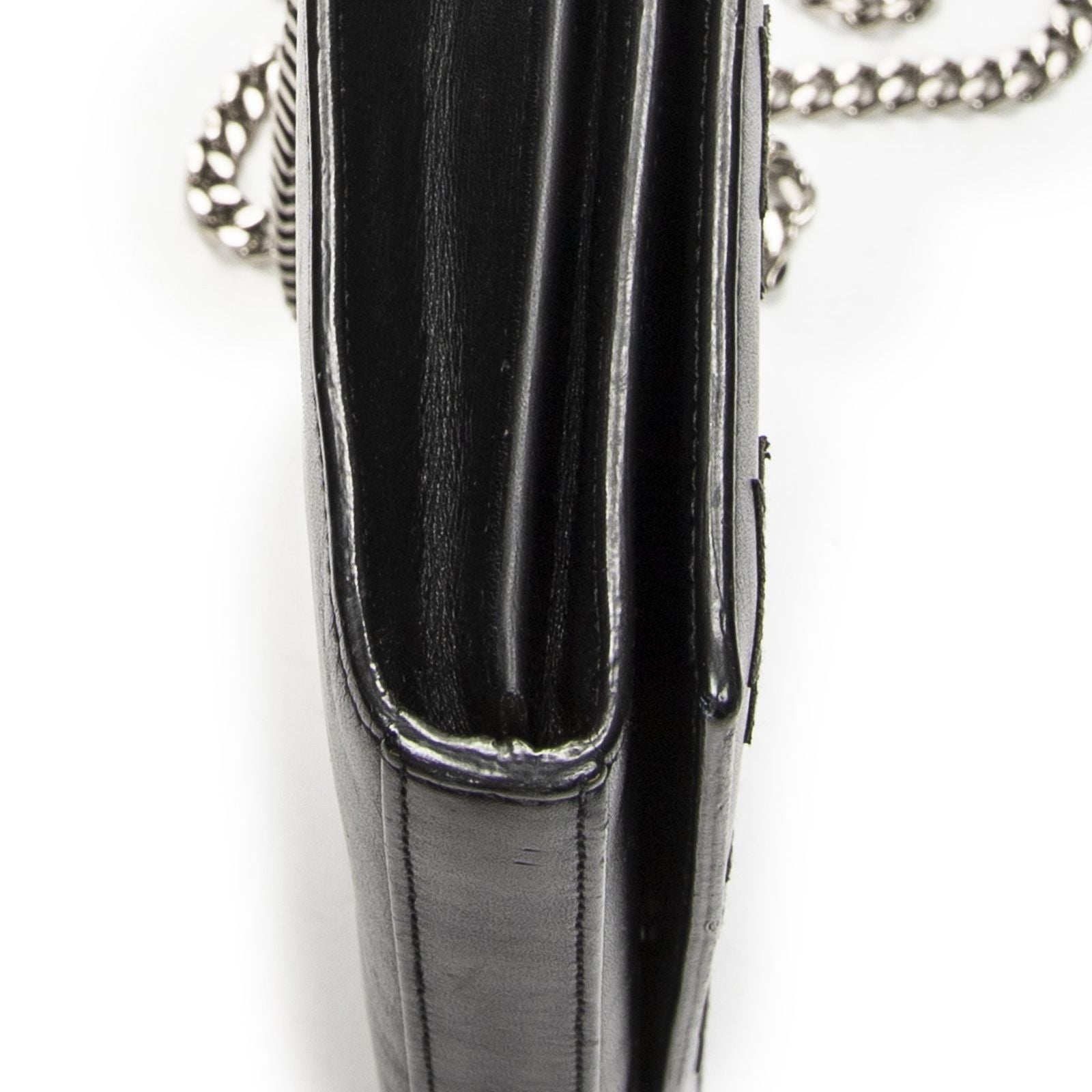 Saint Laurent Star Embossed Kate Chain Black Calfskin Leather Shoulder — view 7