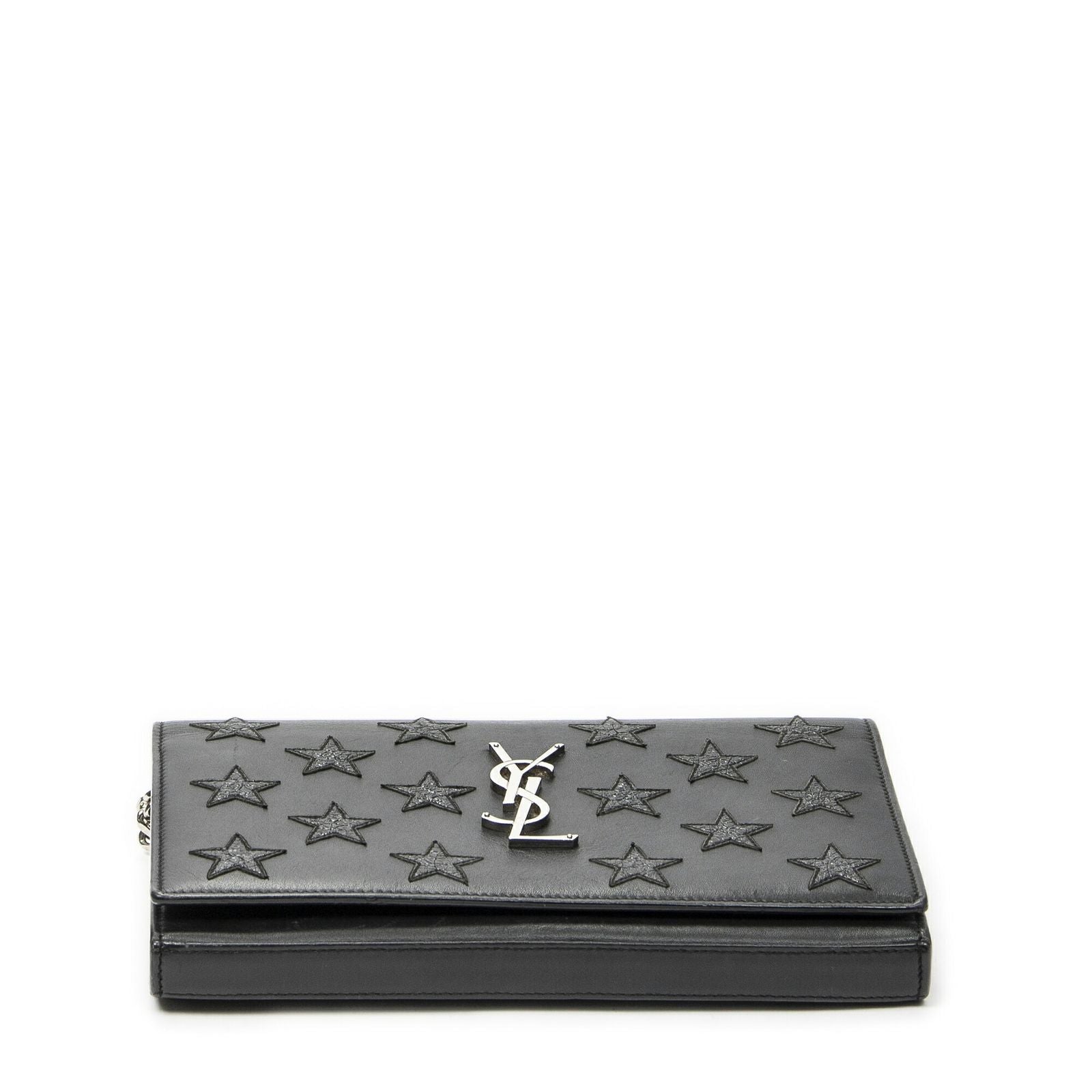 Saint Laurent Star Embossed Kate Chain Black Calfskin Leather Shoulder — view 6