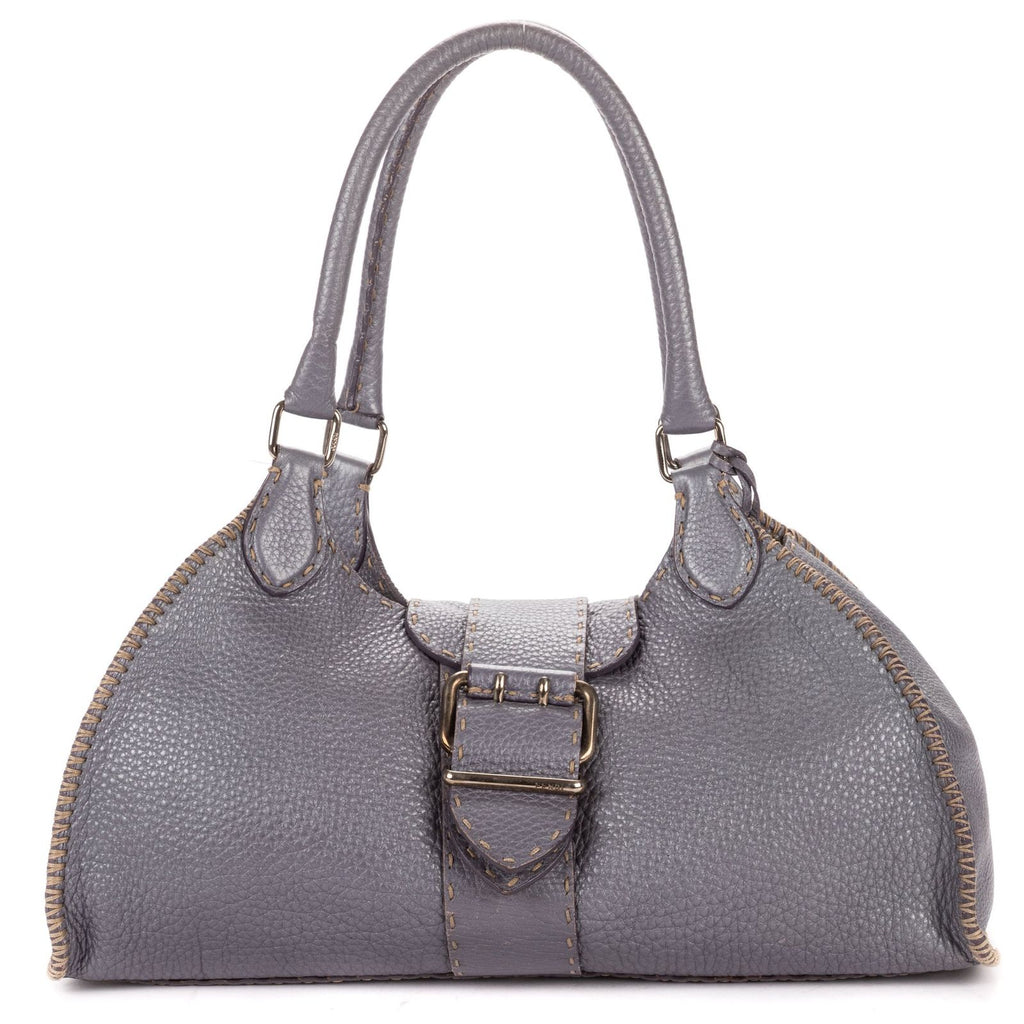 Fendi by the Way Top Handle Purple Grain Calf Leather