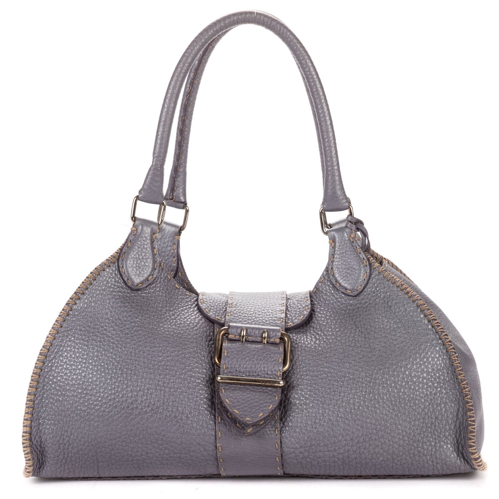 Fendi by the Way Top Handle Purple Grain Calf Leather