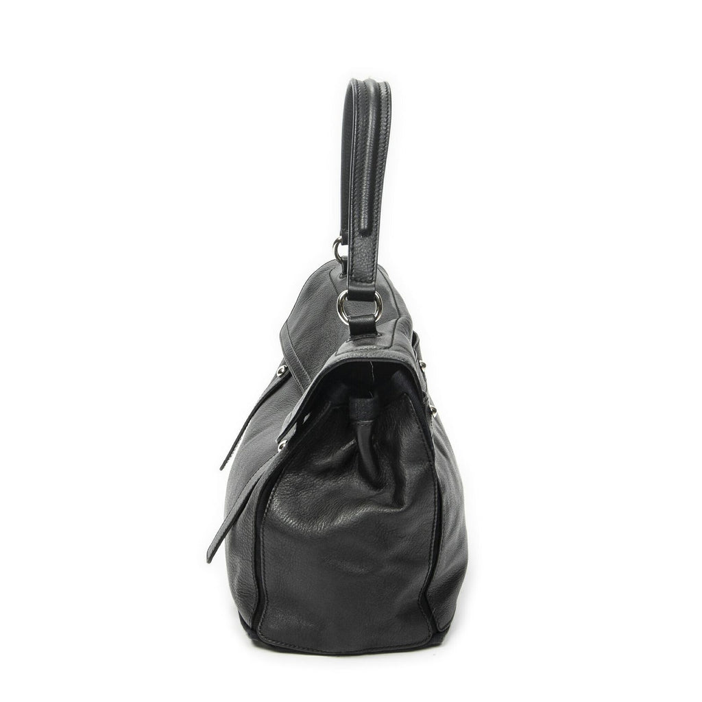 Saint Laurent Black Grain Calf Leather Shoulder — view 3