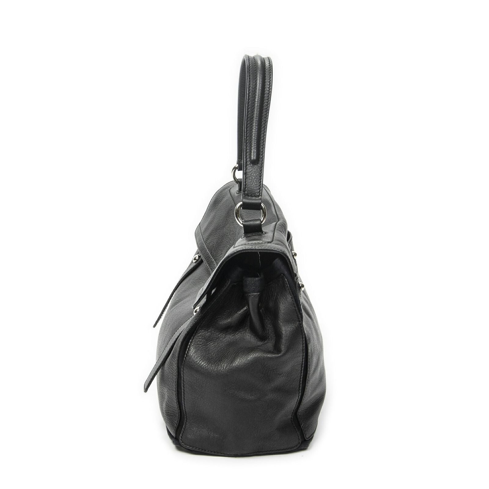 Saint Laurent Black Grain Calf Leather Shoulder — view 3
