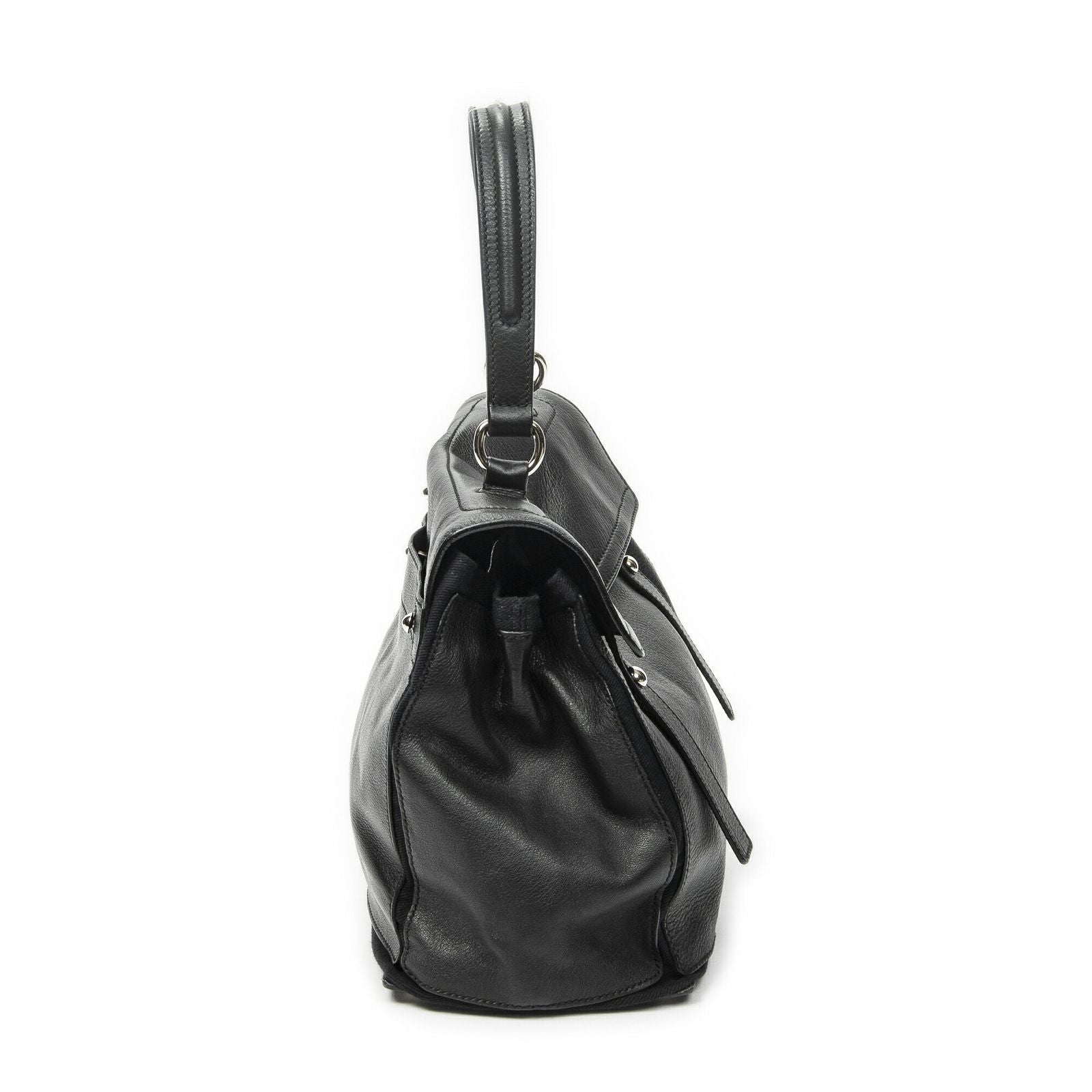 Saint Laurent Black Grain Calf Leather Shoulder — view 4