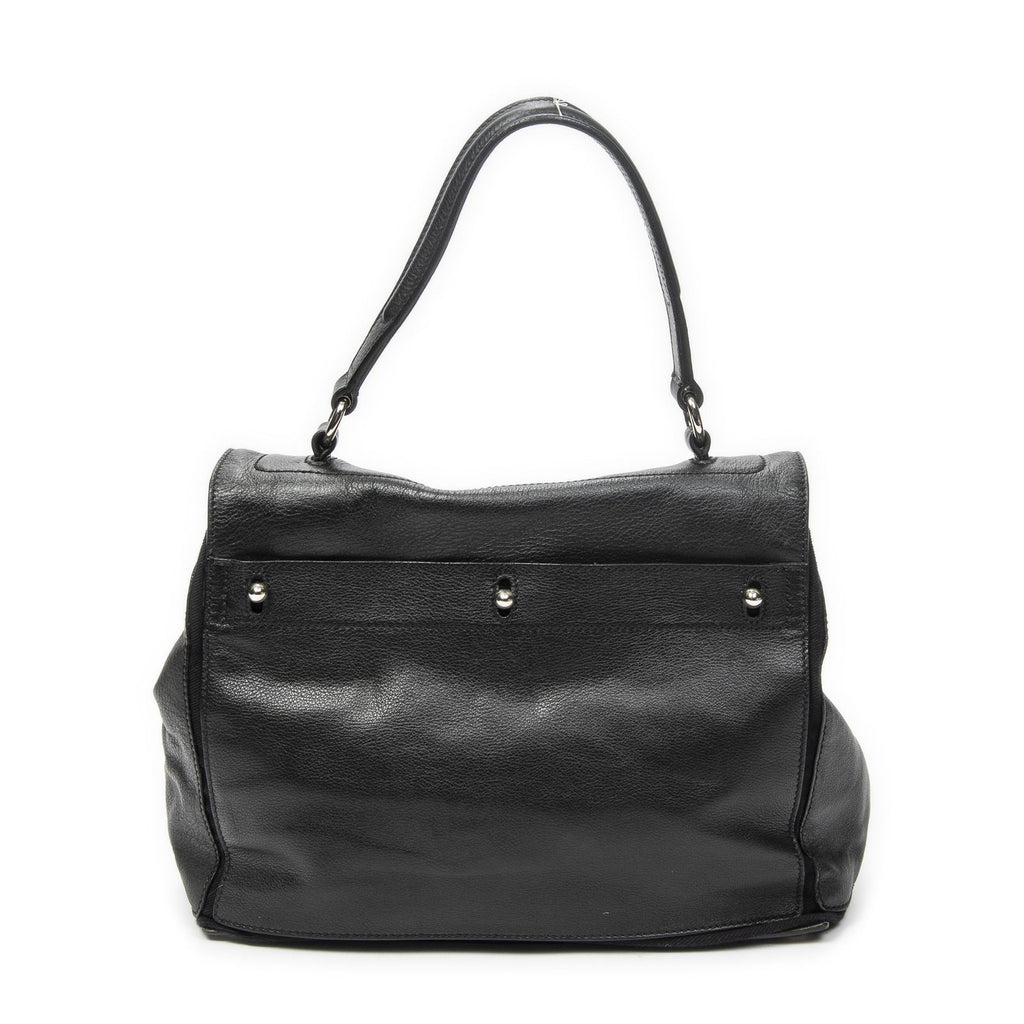 Saint Laurent Black Grain Calf Leather Shoulder — view 5