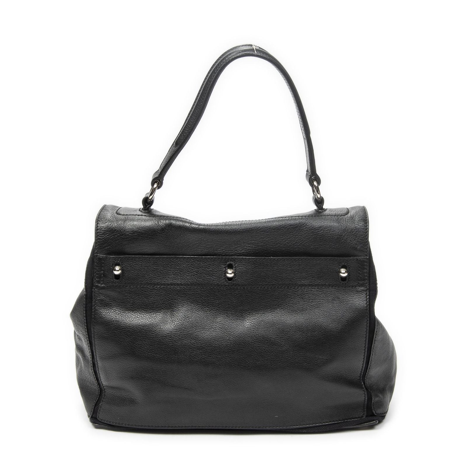 Saint Laurent Black Grain Calf Leather Shoulder — view 5