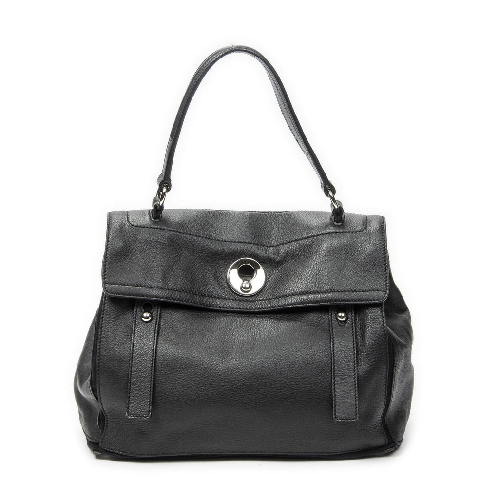 Saint Laurent Black Grain Calf Leather Shoulder