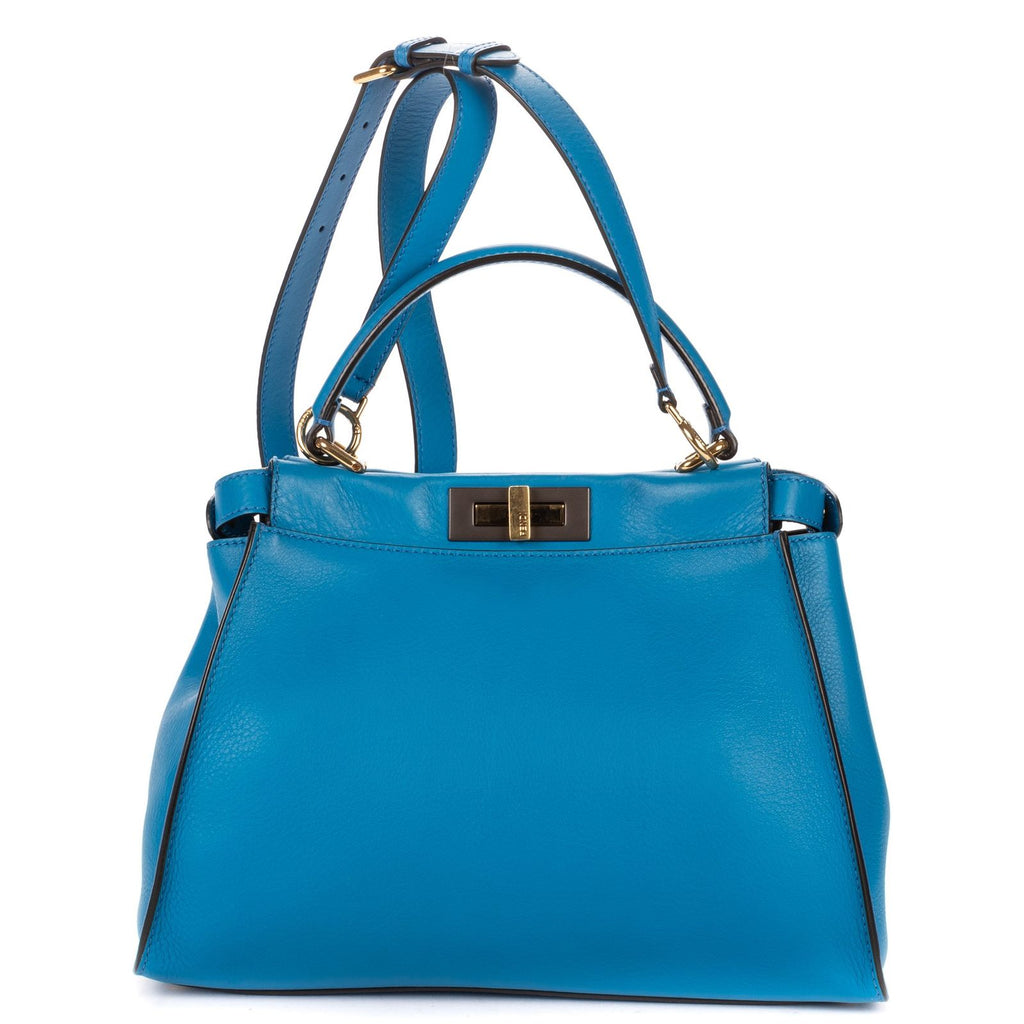 Fendi Peekaboo Blue Selleria Leather Shoulder — view 5
