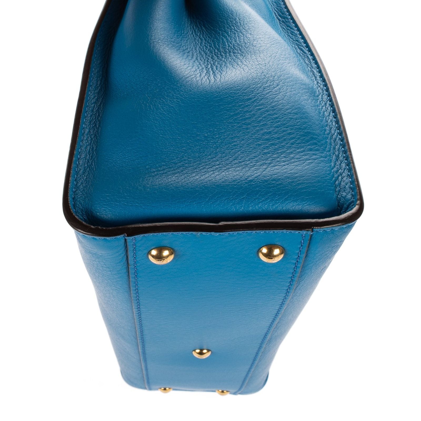 Fendi Peekaboo Blue Selleria Leather Shoulder — view 7