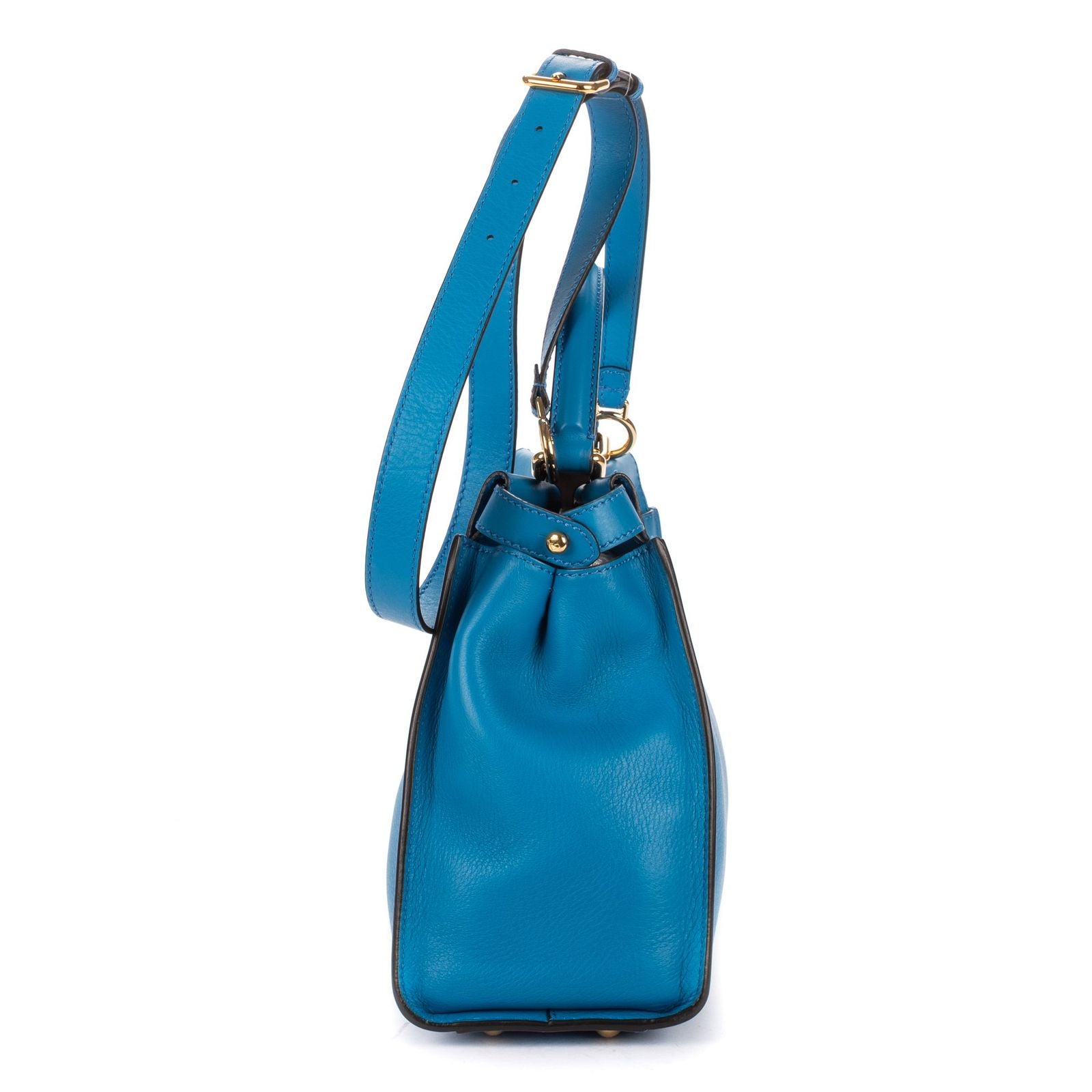 Fendi Peekaboo Blue Selleria Leather Shoulder — view 3