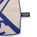 Chanel CC Logo Geometric Scarf Silk Beige Blue Included — view 7