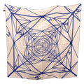 Chanel CC Logo Geometric Scarf Silk Beige Blue Included