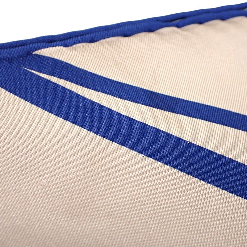 Chanel CC Logo Geometric Scarf Silk Beige Blue Included — view 5