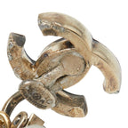 Chanel CC Logo Swing Earrings 09 Gold White Plated Faux Pearl — view 4