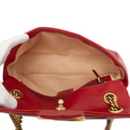 Gucci GG Marmont Crossbody Chain Shoulder Bag Quilted Red Gold Leather — view 8
