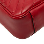 Gucci GG Marmont Crossbody Chain Shoulder Bag Quilted Red Gold Leather — view 7