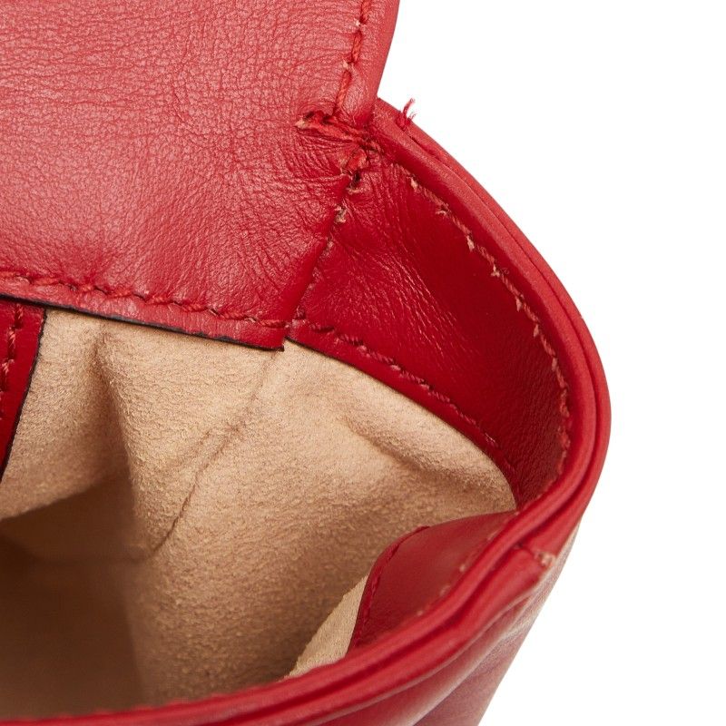 Gucci GG Marmont Crossbody Chain Shoulder Bag Quilted Red Gold Leather — view 9