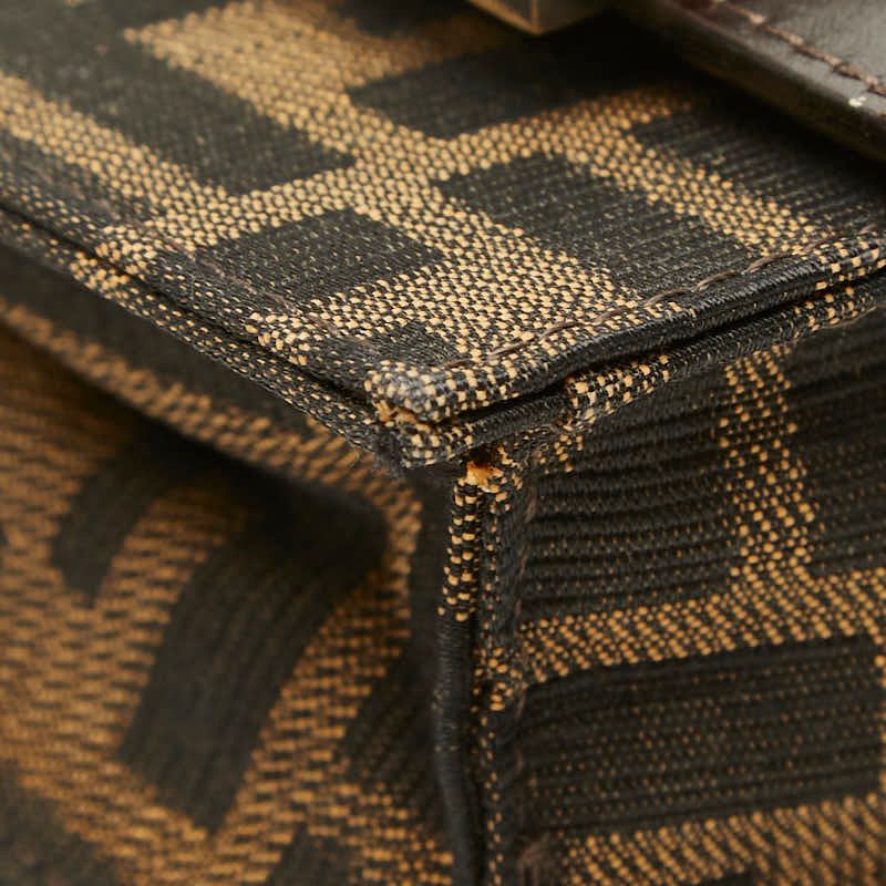 Fendi Zucca Crossbody Shoulder Bag Brown Canvas Leather — view 5