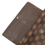 Louis Vuitton Damier Portefeuille Sarah 2 Fold Wallet Brown Leather — view 7